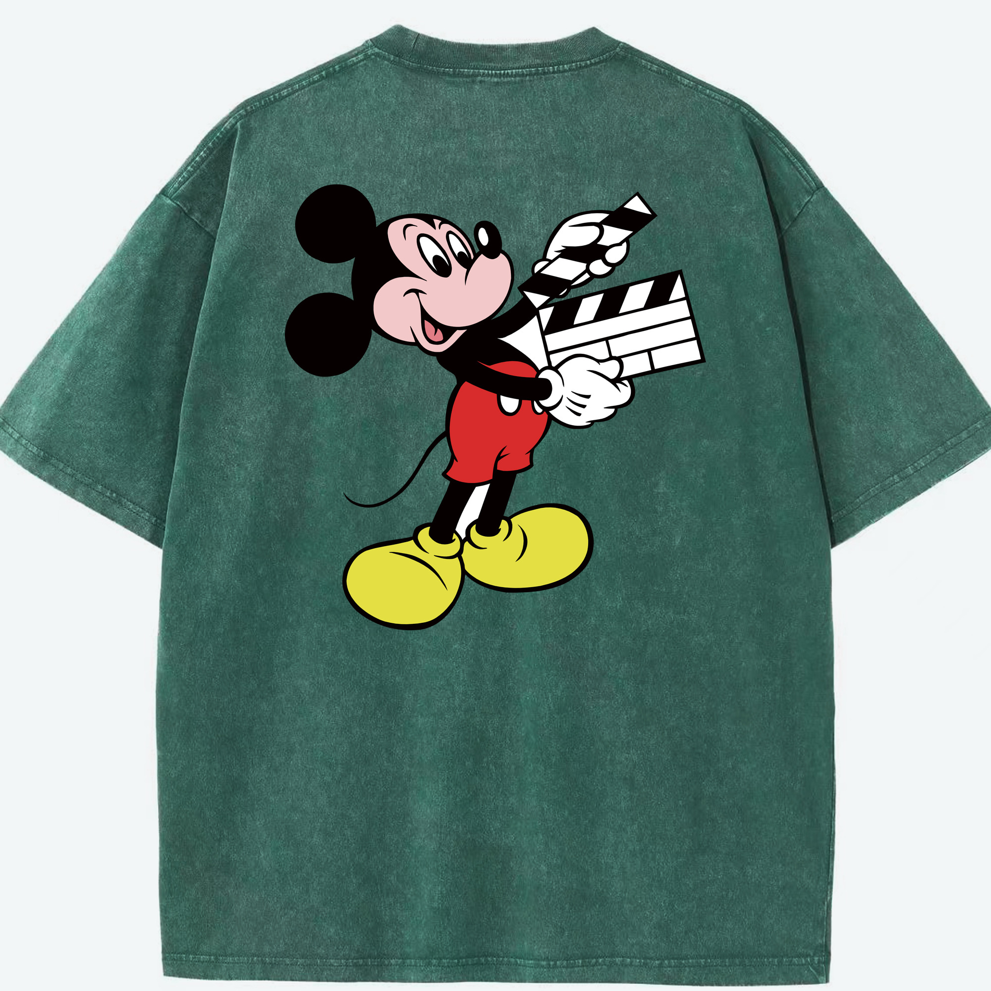 （画像用） ミッキーマウス Mickey Mouse 綿100% ヴィンテージ風 半袖Tシャツ（背面プリント）